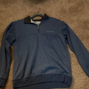 Columbia Men's Heathered Blue Zip-Up Sweater